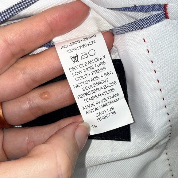 Tommy Hilfiger Men's Modern-Fit Flex Stretch Linen Suit Jacket White 44L $360 - Picture 7 of 8